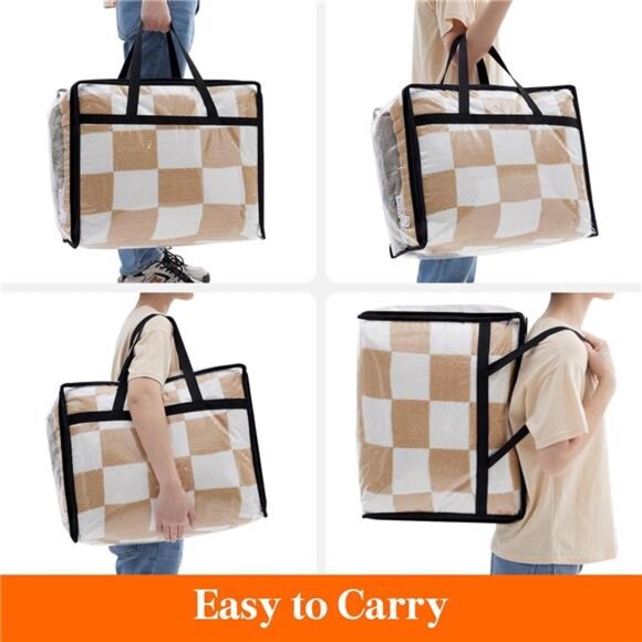 4 Pack Clear Clothes Storage Bags,40L Plastic Blanket Storage Bag,Vinyl Foldable - Picture 6 of 7